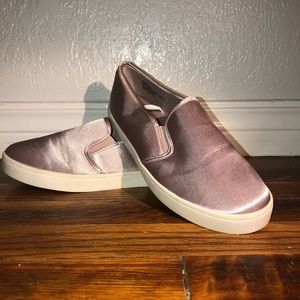 Rose gold color slip on shoes